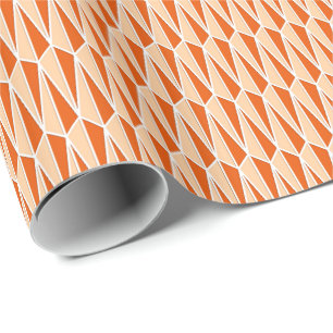 Papel De Presente Meio século geométrico, máscaras da laranja