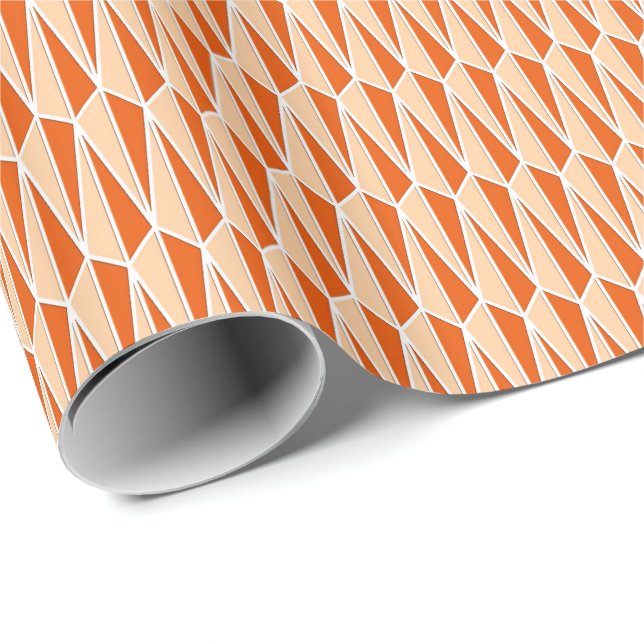 Papel De Presente Meio século geométrico, máscaras da laranja (Ponta do rolo)