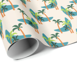 Papel De Presente Meio século Modern Palm Oasis