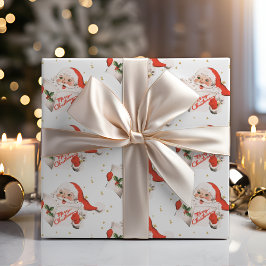 Papel De Presente Meio século Natal Caroling Papai Noel