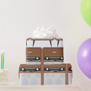 Papel De Presente Meio século Vintage Radio Retro Music Lover