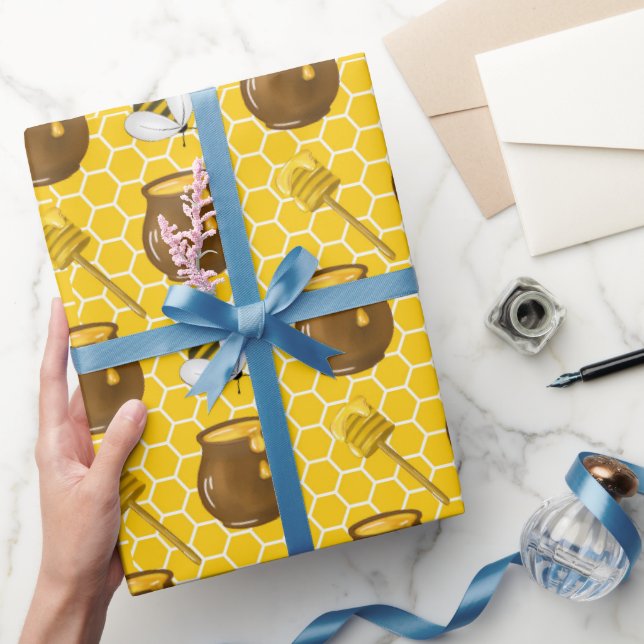 Papel De Presente Mel Bumble Bee Gnomo Padrão (Presentear)