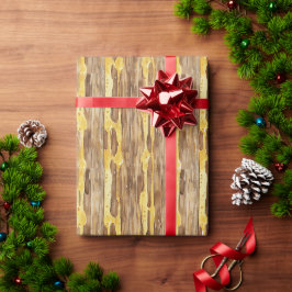 Papel De Presente Mel Doce Marrom Dourado Gotas De Natal