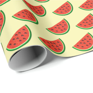 Papel De Presente Melancia Amarela de Verão 