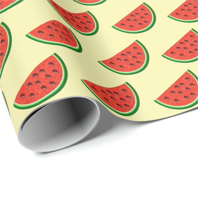 Papel De Presente Melancia Amarela de Verão  (Ponta do rolo)