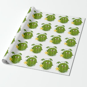 Papel De Presente Melancia de desenho animado sorridente e fofa