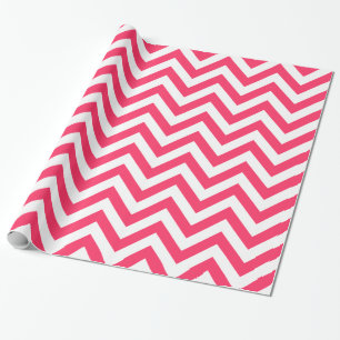 Papel De Presente Melancia Rosa Branco XL Padrão Chevron ZigZag