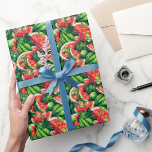 Papel De Presente Melancias, limões, folhas de melancia, limão peque