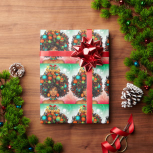 Papel De Presente Melanin Natal Black Queen Melanin Woman Xmas