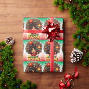 Papel De Presente Melanin Natal Black Queen Melanin Woman Xmas