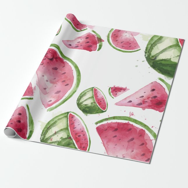 Papel De Presente Melao em aquarela fofa (Desenrolado)