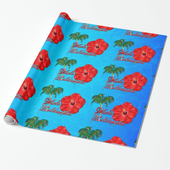 Papel De Presente Mele Kalikimaka (Desenrolado)