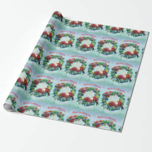 Papel De Presente Mele Kalikimaka Hawaiian Wreath Wrappaper