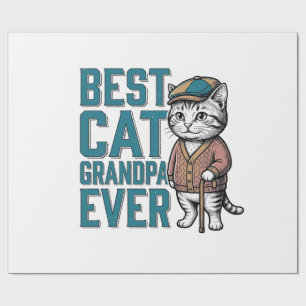 Papel De Presente Melhor Avô de Gato de Todos os Tempos Camisa Vinta