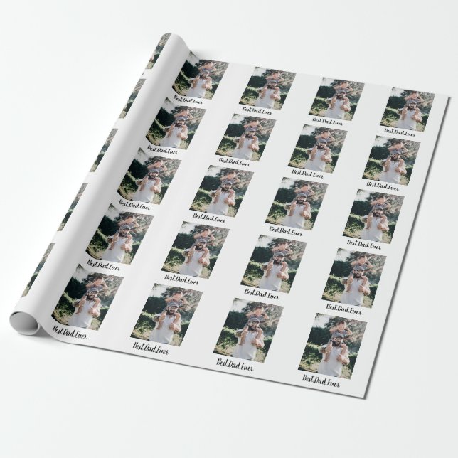Papel De Presente Melhor Colagem de Fotos Moderna do Pai (Desenrolado)