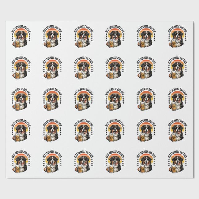 Papel De Presente Melhor Design de Camisa de Cerveja para Pai Bernês (Aberto)