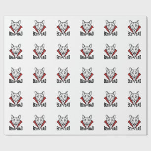 Papel De Presente Melhor Design de Gravação Vintage de Gato Vampiro