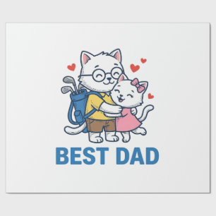 Papel De Presente Melhor Design de Vetor Fofo de Gato de Golfe do Pa