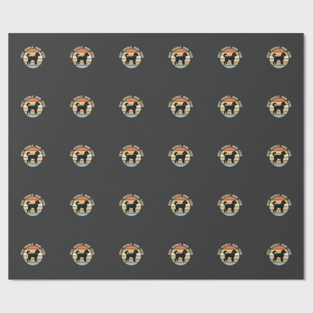 Papel De Presente Melhor Mãe Doodle de Todos os Tempos Cachorro Retr (Aberto)