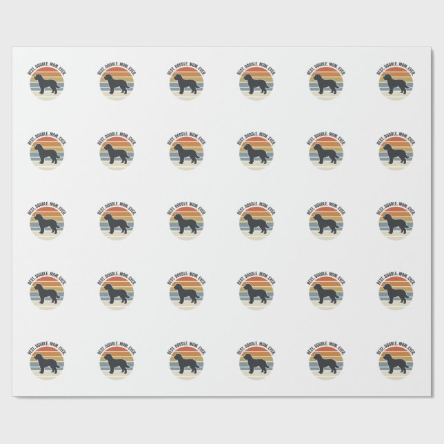 Papel De Presente Melhor Mãe Doodle de Todos os Tempos Design de Mãe (Aberto)