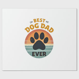 Papel De Presente Melhor Pai de Cachorro de Todos os Tempos Vintage 