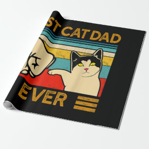 Papel De Presente Melhor Pai de Gato Engraçado Papai de Gato