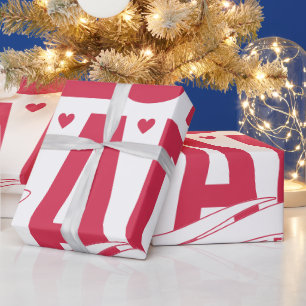 Papel De Presente Melhor Pai de Todos – Silhueta de Pai e Filho Surf