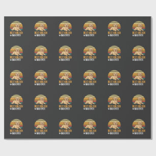 Papel De Presente Melhor Pai do Golden Retriever de Sempre Retro Cac