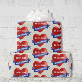 Papel De Presente Melhor Pai do Mundo Adicionar Nome ou Texto da Cri