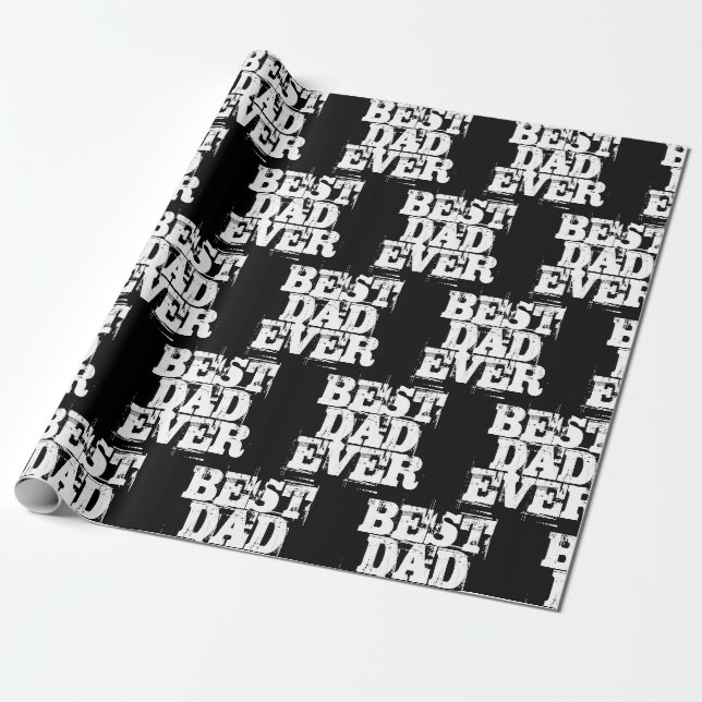 Papel De Presente Melhor Pai Negro Enrolado Tipografia Nunca (Desenrolado)