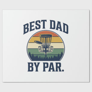 Papel De Presente Melhor Pai Pelo Disco de Golfe Par Design Vintage 