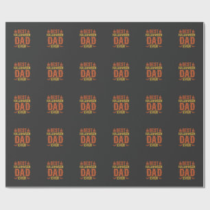 Papel De Presente Melhor Papai de Halloween de Sempre Design Vintage