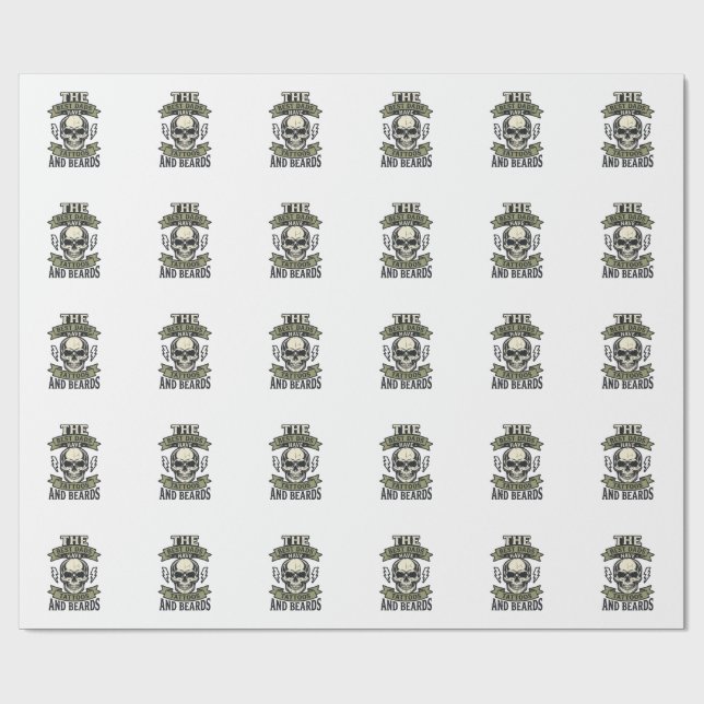 Papel De Presente Melhores Pais Têm Tatuagens e Barbas Camisa Caveir (Aberto)