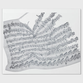 Papel De Presente Melodia manuscrita com vintagem amassada na fulige