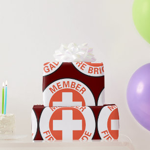 Papel De Presente Membro do Corpo de Bombeiros Sinal Cruz Vermelha B