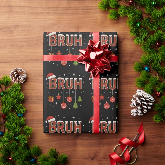 Papel De Presente Meme engraçado de Natal cumprimento Bro (Presente de Natal)