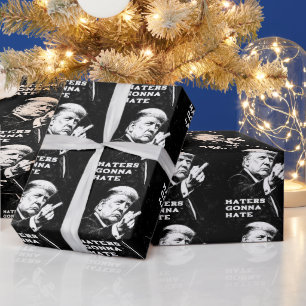Papel De Presente Meme Engraçado do Dedo do Meio de Trump 2026
