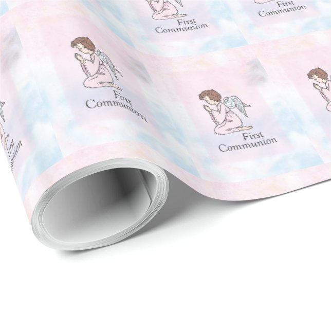 Papel De Presente Menina, Anjo da Primeira Comunhão (Ponta do rolo)