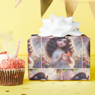Papel De Presente Menina com os Dedos Formando um Coração