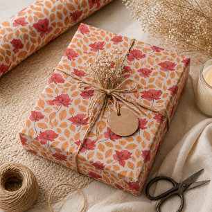 Papel De Presente Menina de 1º Aniversário Flor Silvestre Chic Moder