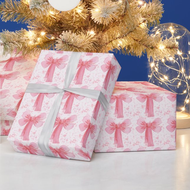 Papel De Presente Menina de Laço Rosa Aniversário (Feriados)