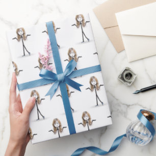 Papel De Presente Menina de óculos de desenho simples com tênis
