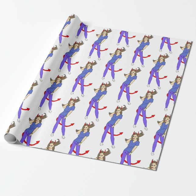 Papel De Presente menina diabólica (Desenrolado)
