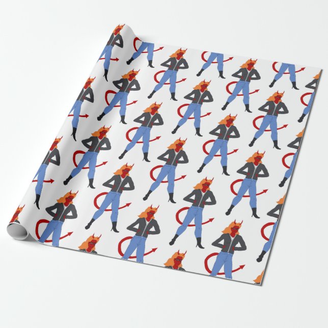Papel De Presente menina diabólica (Desenrolado)