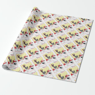 Papel De Presente Menina do art deco e cão de Scotty