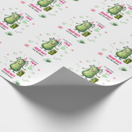 Papel De Presente Menina do Grande Pepino em Conserva Aniversário Qu