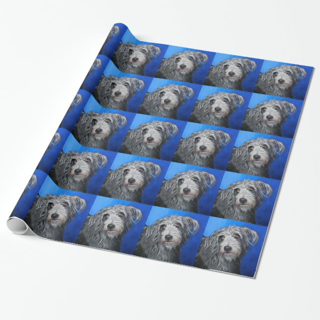 Papel De Presente "Menina do Lurcher da papoila bonito" - (Desenrolado)