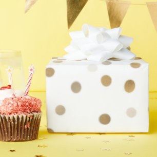 Papel De Presente Menina Dourada, Confetti White Design
