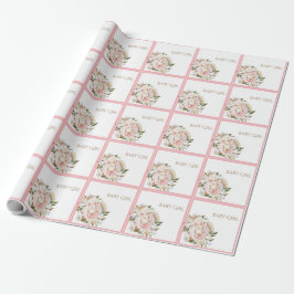 Papel De Presente Menina Floral Rosa bonito
