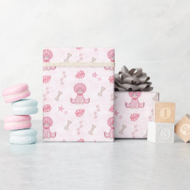 Papel De Presente Menina Fofa Aniversário Dinossauro Rosa